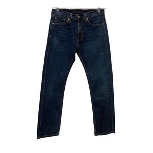 Levis 505 Regular Fit Jeans Mens 30x30 Dark Wash Indigo Straight‎ Leg Denim